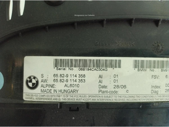 65826981559, 65829114358 PANTALLA MULTIMEDIA BMW 5 (E60)|Desguaces La Cabaña
