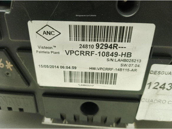 248109294R CUADRO INSTRUMENTOS RENAULT CLIO IV (BH_)|Desguaces La Cabaña