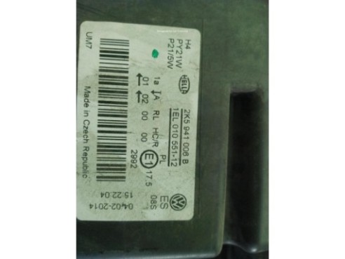 2K5941006B FARO DERECHO VW CADDY III Variant (2KB, 2KJ, 2CB, 2CJ)|Desguaces La Cabaña