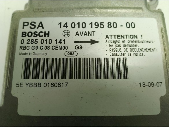 0285010141, CENTRALITA AIRBAG CITROEN JUMPY|Desguaces La Cabaña