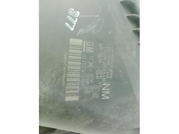 93179911 FARO DERECHO OPEL ZAFIRA B (A05)|Desguaces La Cabaña