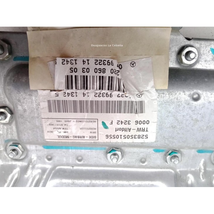 A2208600305 AIRBAG PUERTA LAT TRA IZQ MERCEDES BENZ CLASE S (W220) |Desguaces La Cabaña