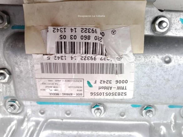 A2208600305 AIRBAG PUERTA LAT TRA IZQ MERCEDES BENZ CLASE S (W220) |Desguaces La Cabaña