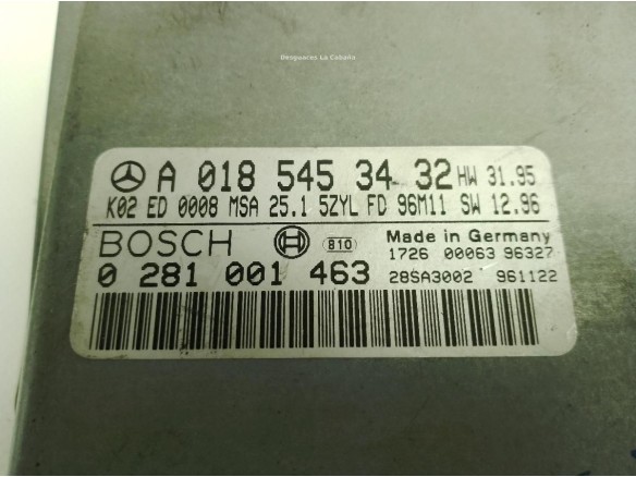 A0185453432,0281001463, CENTRALITA MOTOR MERCEDES BENZ CLASE C (W202)|Desguaces La Cabaña
