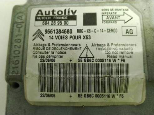 9661384680, CENTRALITA AIRBAG CITROEN C6 (TD_)|Desguaces La Cabaña
