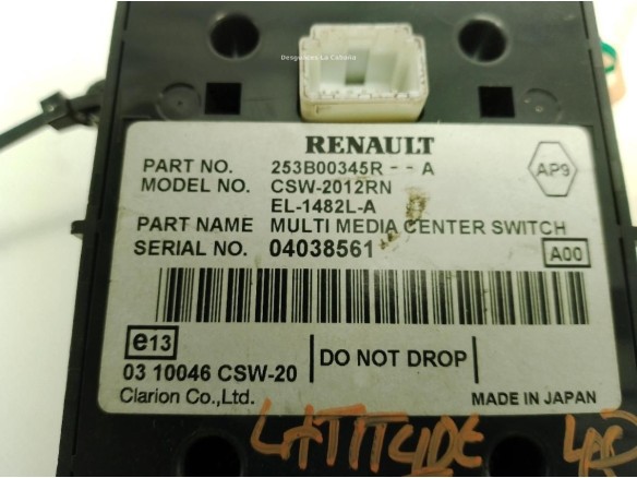 MANDO MULTIMEDIA RENAULT LATITUDE |Desguaces La Cabaña