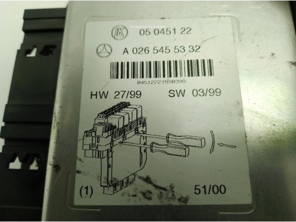 A0265455332 CAJA FUSIBLES EXTERIOR (BSM) MERCEDES BENZ CLASE S (W220)|Desguaces La Cabaña