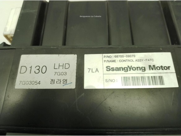 6870009070 MANDO CLIMA SSANGYONG ACTYON I|Desguaces La Cabaña