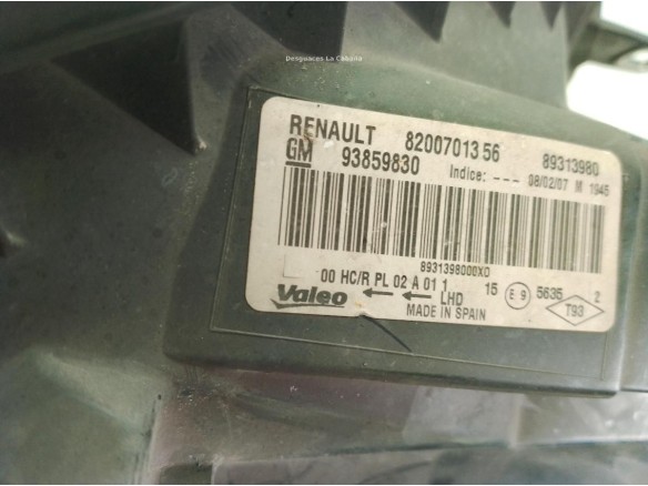 8200701356 FARO DERECHO NISSAN PRIMASTAR Autobús (X83)|Desguaces La Cabaña