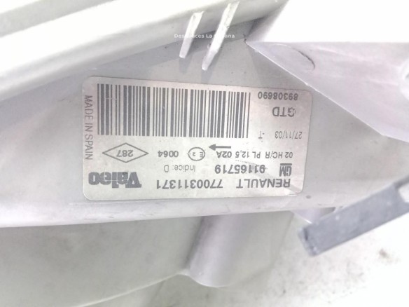 7700311371 FARO IZQUIERDO RENAULT TRAFIC II Furgón (FL)|Desguaces La Cabaña