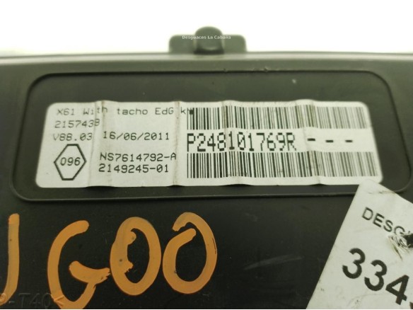 P248101769R CUADRO INSTRUMENTOS RENAULT KANGOO / GRAND KANGOO (KW0/1_)|Desguaces La Cabaña