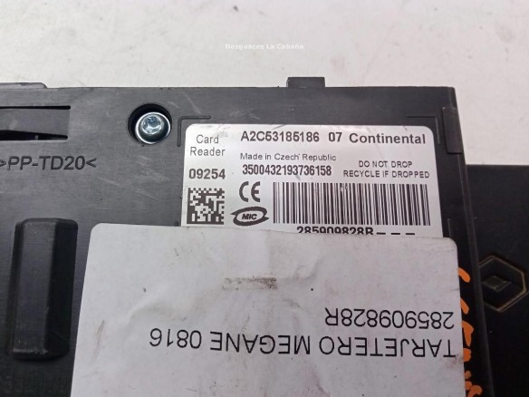 LECTOR LLAVE MITSUBISHI MEGANE III Fastback (BZ0_)|Desguaces La Cabaña