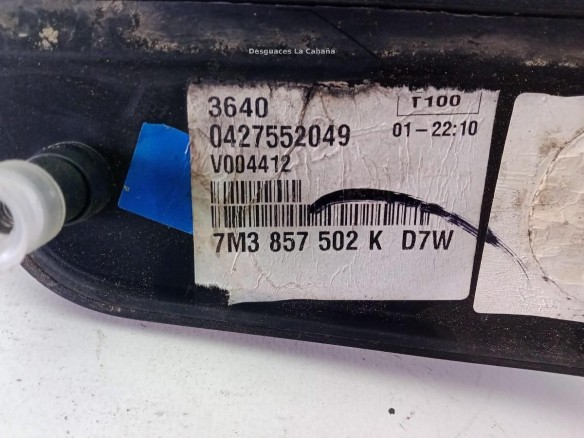 7M3857501RC9Z ESPEJO DER VW SHARAN (7M8, 7M9, 7M6)|Desguaces La Cabaña