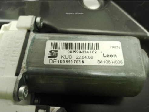 ELEVALUNAS PUERTA LAT TRA IZQ SEAT LEON (1P1)|Desguaces La Cabaña