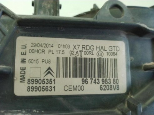 6208V8, 9674398380 FARO IZQUIERDO CITROEN C5 III (RD_)|Desguaces La Cabaña
