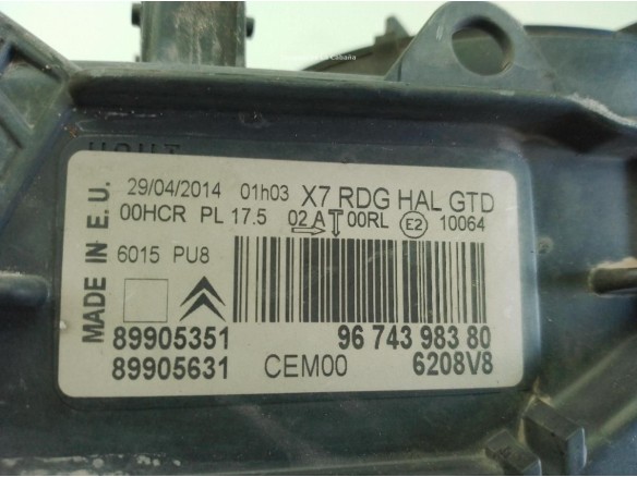 6208V8, 9674398380 FARO IZQUIERDO CITROEN C5 III (RD_)|Desguaces La Cabaña