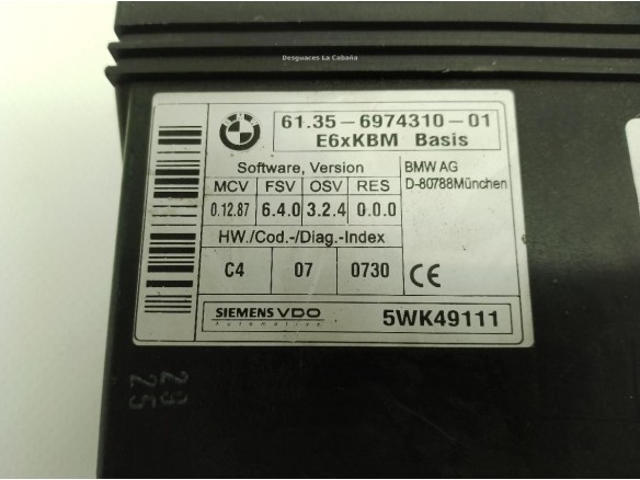 6135697431001 CENTRALITA MOTOR BMW 6 (E63)|Desguaces La Cabaña