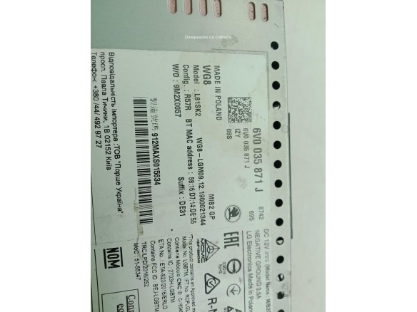 6V0035871J PANTALLA MULTIMEDIA SKODA FABIA III (NJ3)|Desguaces La Cabaña