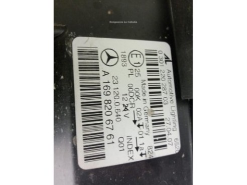 A1698206761 FARO IZQUIERDO MERCEDES BENZ CLASE B (W245)|Desguaces La Cabaña