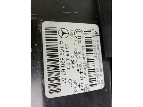 A1698206761 FARO IZQUIERDO MERCEDES BENZ CLASE B (W245)|Desguaces La Cabaña