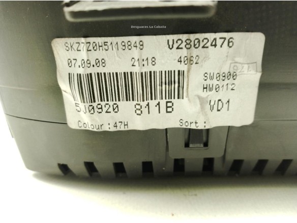 5J0920811B, CUADRO INSTRUMENTOS SKODA FABIA II (542)|Desguaces La Cabaña
