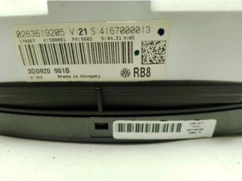 3D0920981B, CUADRO INSTRUMENTOS VW PHAETON (3D1, 3D2, 3D3, 3D4, 3D6, 3D7, 3D8, 3D9)|Desguaces La Cabaña