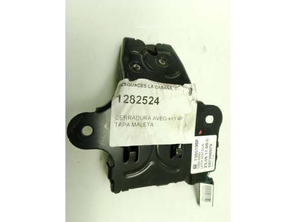 CERRADURA PORTON / TAPA MALETA CHEVROLET AVEO Sedán (T300)|Desguaces La Cabaña