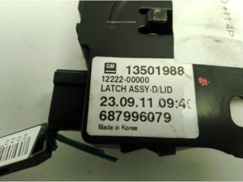 CERRADURA PORTON / TAPA MALETA CHEVROLET AVEO Sedán (T300)|Desguaces La Cabaña