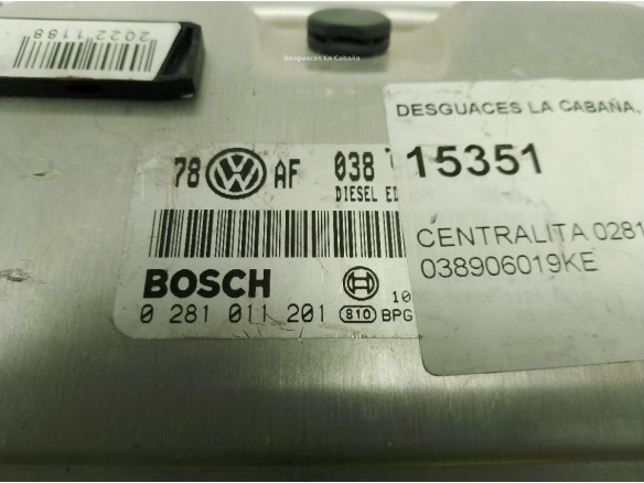 038906019KE,0281011201, CENTRALITA MOTOR VW PASSAT (3B2)|Desguaces La Cabaña