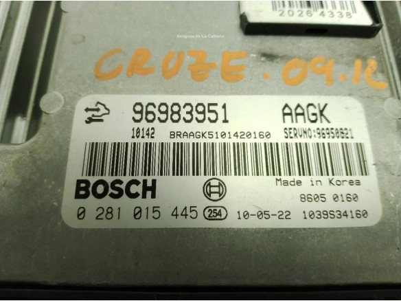 0281015445 CENTRALITA MOTOR CHEVROLET CRUZE (J300)|Desguaces La Cabaña