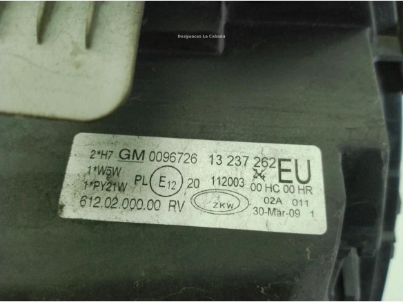 93185147, 13237262 FARO DERECHO OPEL CORSA C (X01)|Desguaces La Cabaña