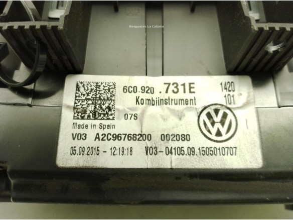 6C0920731E, CUADRO INSTRUMENTOS VW POLO (6R1, 6C1)|Desguaces La Cabaña