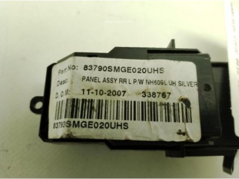 MANDO ELEVALUNAS PUERTA LAT TRA DER HONDA CIVIC VIII Hatchback (FN, FK)|Desguaces La Cabaña