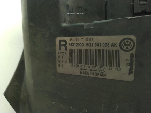 6Q1941008AK FARO DERECHO VW POLO (9N_)|Desguaces La Cabaña