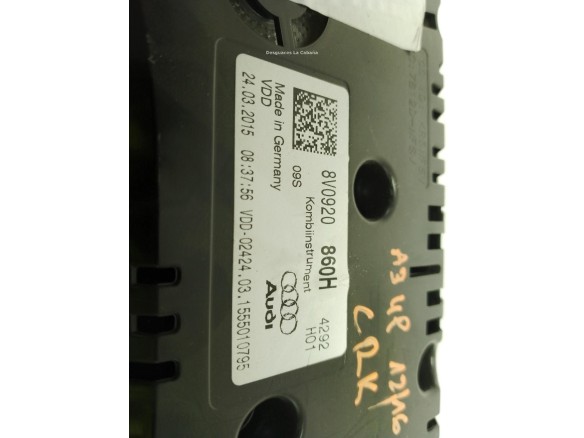 8V0920860H, CUADRO INSTRUMENTOS AUDI A3 Sportback (8VA, 8VF)|Desguaces La Cabaña