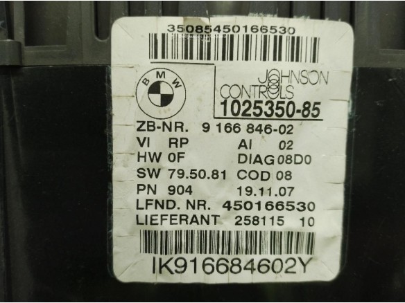 102535085, CUADRO INSTRUMENTOS BMW 3 (E90)|Desguaces La Cabaña