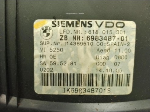 698348701, CUADRO INSTRUMENTOS BMW 3 (E90)|Desguaces La Cabaña