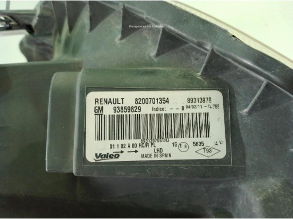 93864870 FARO IZQUIERDO OPEL VIVARO A Furgón (X83)|Desguaces La Cabaña