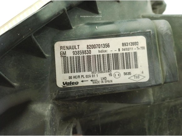 93864871 FARO DERECHO OPEL VIVARO A Furgón (X83)|Desguaces La Cabaña