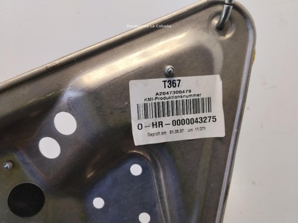 A2127301879 ELEVALUNAS PUERTA LAT TRA DER MERCEDES BENZ CLASE C (W204)|Desguaces La Cabaña