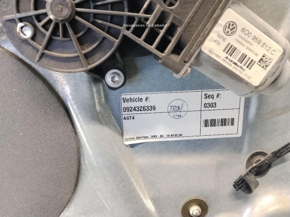 6Q4839462E ELEVALUNAS PUERTA LAT TRA DER VW POLO (9N_)|Desguaces La Cabaña