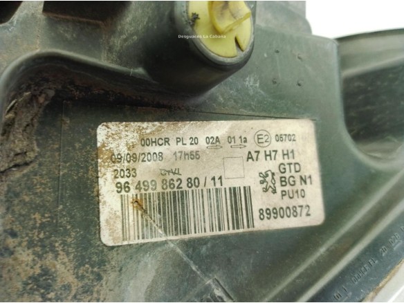620895, 9649986280 FARO IZQUIERDO PEUGEOT 207 (WA_, WC_)|Desguaces La Cabaña