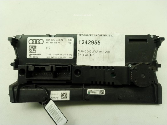 8K1820043AF MANDO CLIMA AUDI A4 (8K2, B8)|Desguaces La Cabaña
