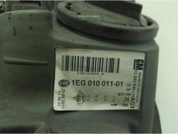 13253646, 1EG01001101 FARO IZQUIERDO OPEL ASTRA J (P10)|Desguaces La Cabaña