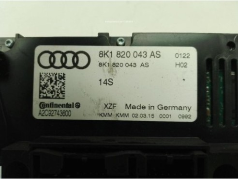 8K1820043AS, MANDO CLIMA AUDI A4 (8K2, B8)|Desguaces La Cabaña