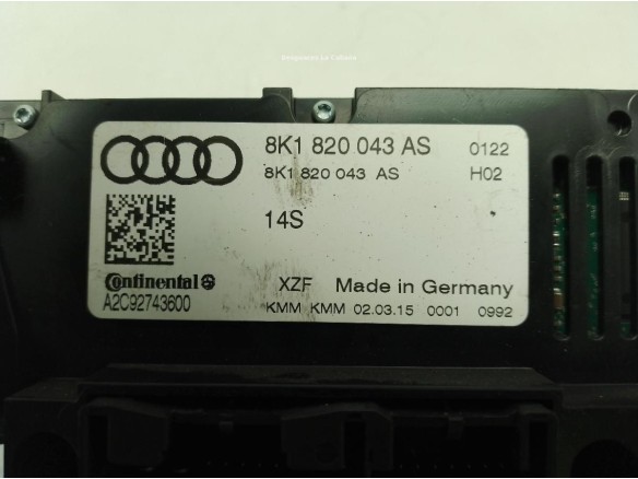 8K1820043AS, MANDO CLIMA AUDI A4 (8K2, B8)|Desguaces La Cabaña