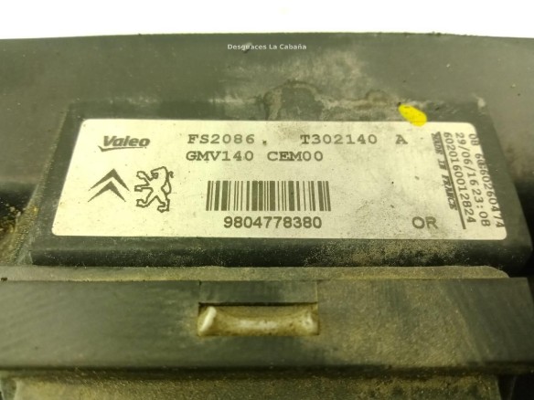 9804778380 ELECTROVENTILADOR PEUGEOT 508 |Desguaces La Cabaña