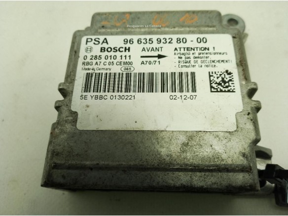 9663593280, CENTRALITA AIRBAG PEUGEOT 207 (WA_, WC_)|Desguaces La Cabaña