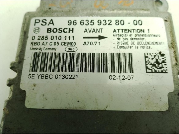 9663593280, CENTRALITA AIRBAG PEUGEOT 207 (WA_, WC_)|Desguaces La Cabaña