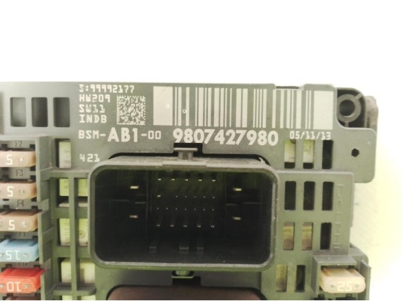 9807427980 CAJA FUSIBLES INTERIOR (BSI) CITROEN C4 II (B7)|Desguaces La Cabaña